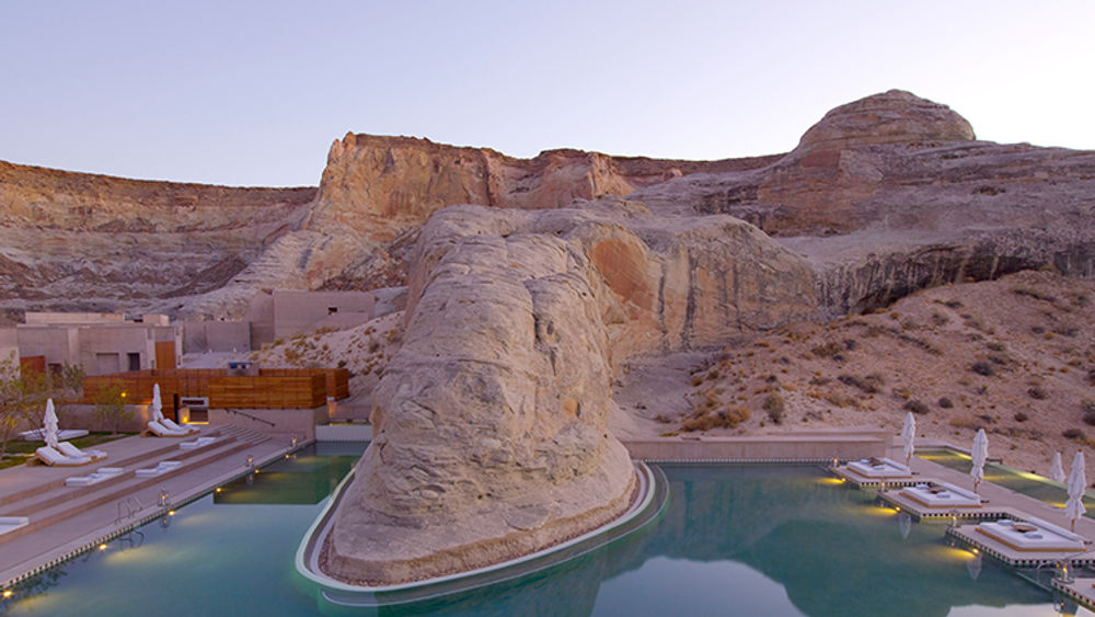 One of the most over-the-top luxury pools around the world is at Amangiri, a luxury resort in Utah. // © 2016 Amangiri