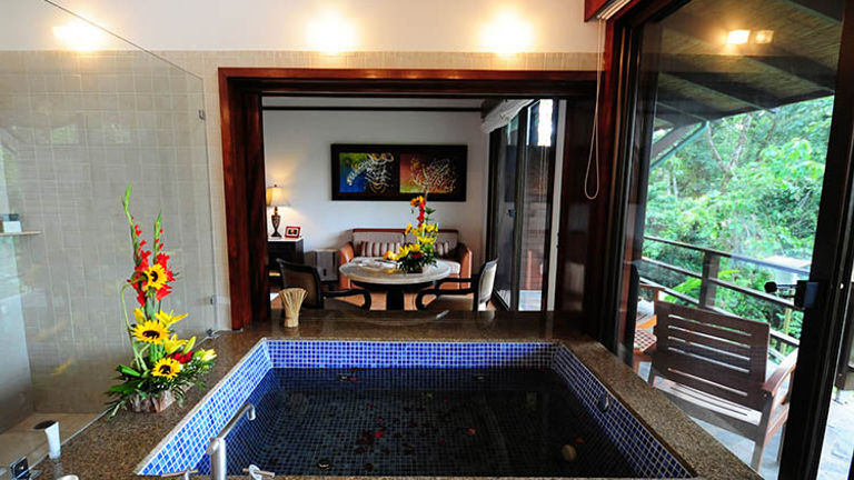 At the 103-room Tabacon Thermal Resort & Spa in Costa Rica, guestrooms bring the outdoors in. // © 2017 Tabacon Thermal Resort & Spa