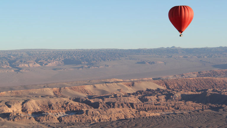 Book a hot-air balloon tour to see the Atacama region from above. // © 2017 Mark Chesnut/LatinFlyer.com