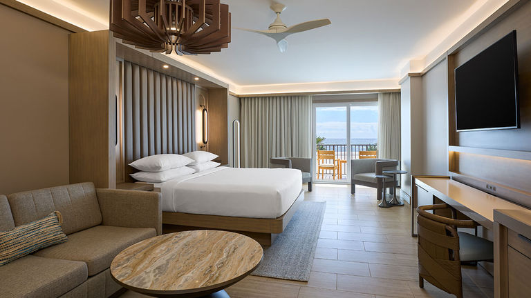 Chic decor elevates guestrooms and shared spaces.