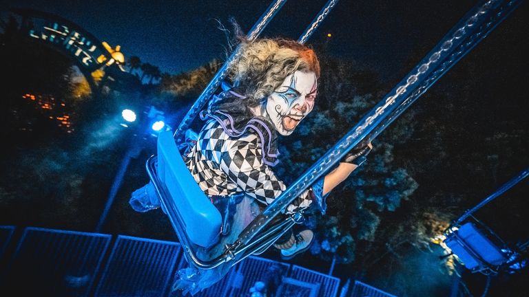 Clients can attempt to calm their nerves during Howl-O-Scream with nighttime coaster rides.