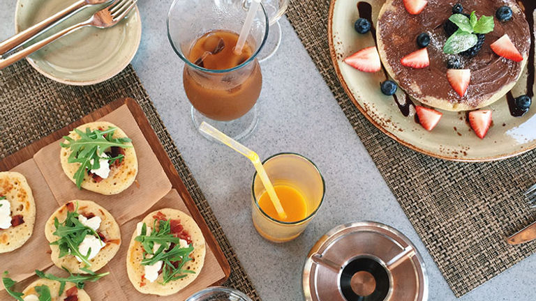 Eat pancakes at the Pool Grill for breakfast; the beachfront restaurant is open all day. // © 2015 Valerie Chen