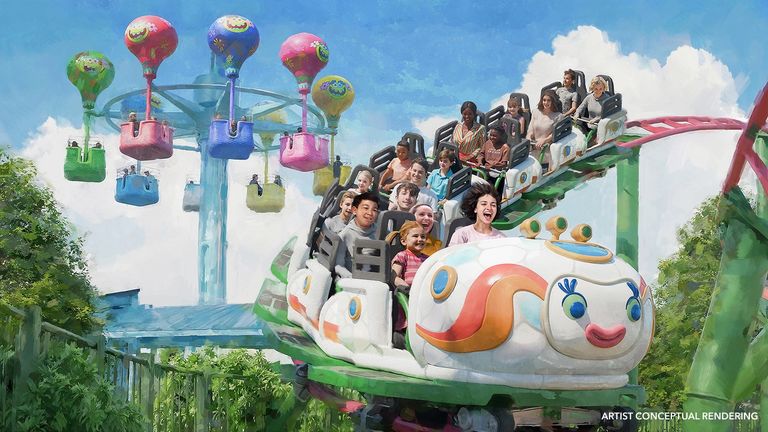 Families can take a spin on Rhonda’s TrollsFest Express and soar high above TrollsFest on the colorful Hair in the Clouds ride.