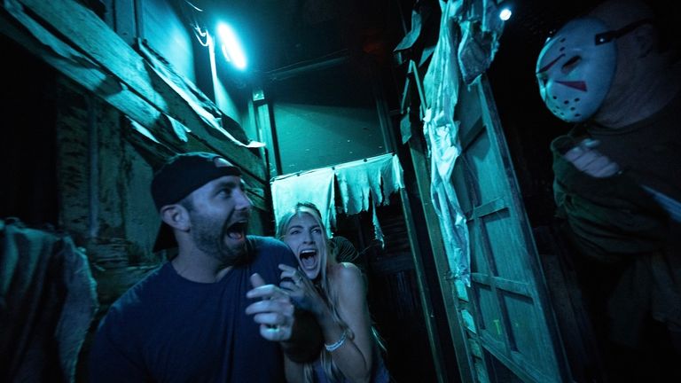 Halloween Horror Nights features haunted houses and scare zones featuring popular horror franchises and original stories.