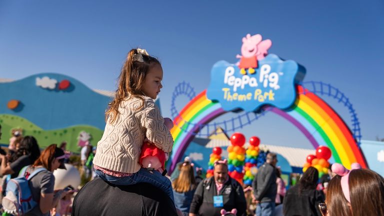Little kids can ride every attraction at Peppa Pig theme parks with an adult or bigger kid.