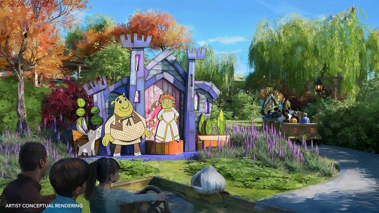 On Shrek & Fiona’s Happily Ogre guests journey through the story of how Shrek rescued the princess from a dragon.