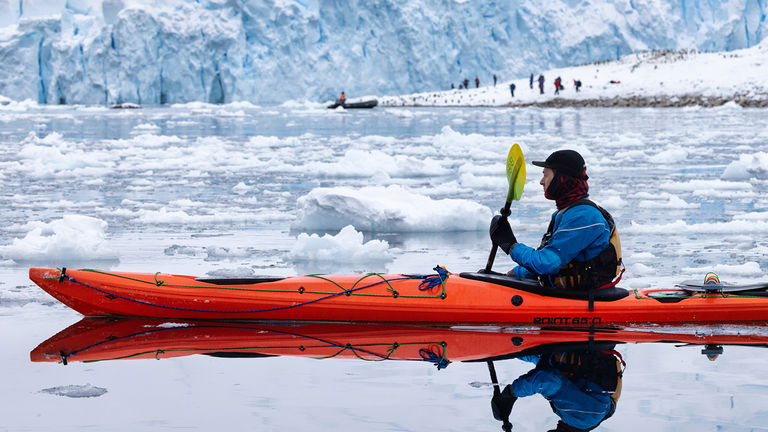 Sea kayaking, paddling, snorkeling, hiking, zodiac  tours and more are available to expedition passengers.