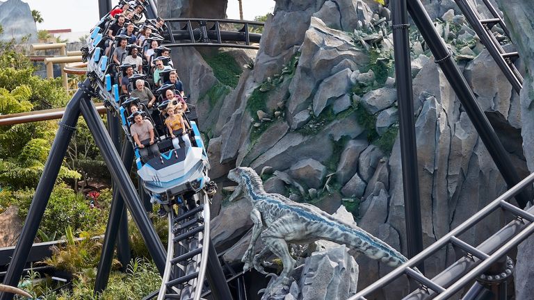 The high-speed Jurassic World VelociCoaster opened in 2021 at Islands of Adventure.