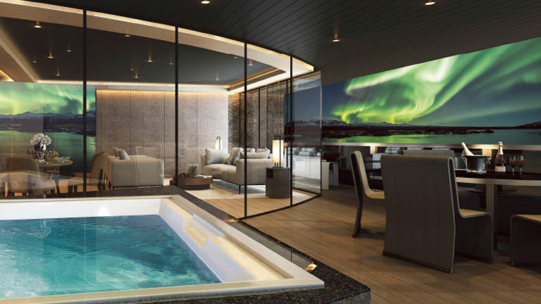 The Owner’s Penthouse Suite terrace onboard Scenic Eclipse // © 2016 Scenic