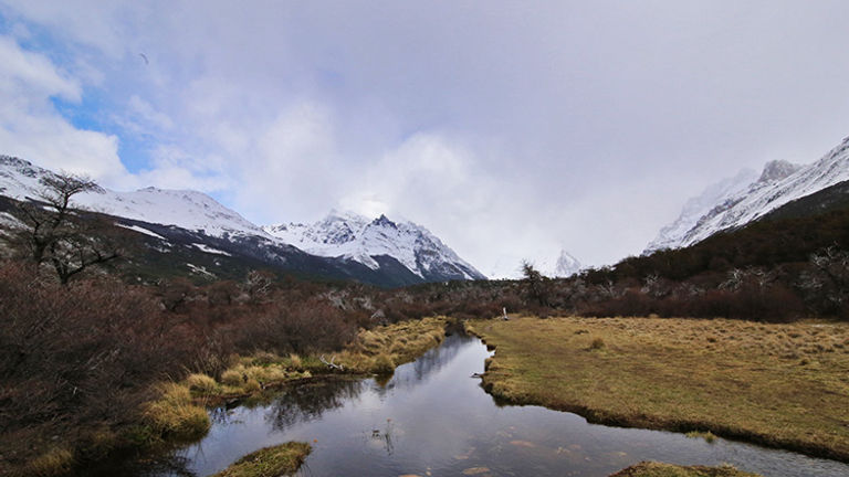 Trekkers can fill their water bottles straight from glacially fed waters, such as this. // © 2018 Mindy Poder